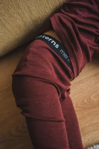 Merino termoprádlo legíny dětské – bordo (180 g)