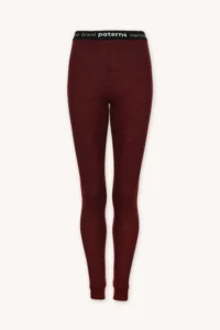 Merino termoprádlo legíny s vysokým pasem dámské – bordo (180 g)