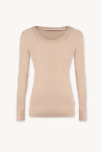 Merino SKIN spodní triko s dlouhým rukávem a výstřihem do U dámské – tělové (135 g)