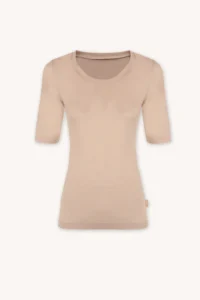 Merino SKIN spodní triko s krátkým rukávem a výstřihem do U dámské – tělové (135 g)