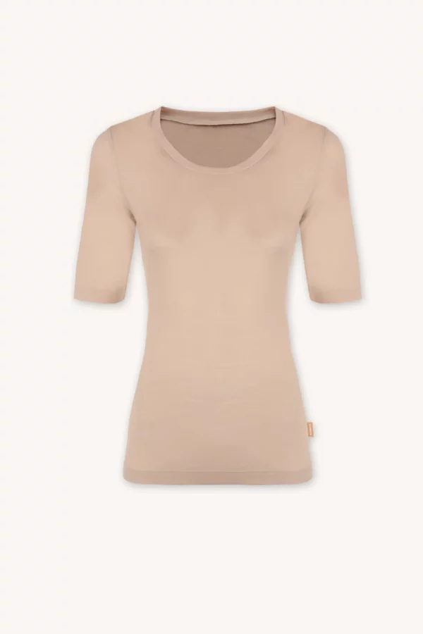 Merino SKIN spodní triko s krátkým rukávem a výstřihem do U dámské – tělové (135 g)