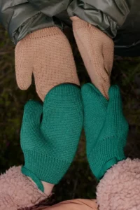 Merino rukavice dvouprsté dětské – karamelové