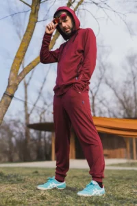 Merino tepláky pánské – bordo (250 g)