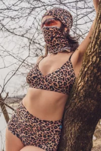 Merino kalhotky boxerky dámské – leopard (135 g)