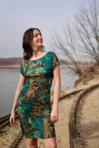 Merino šaty s krátkým rukávem – green gorpcore (135 g)