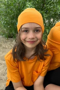 Merino čepice tenká dětská – oranžová (135 g)
