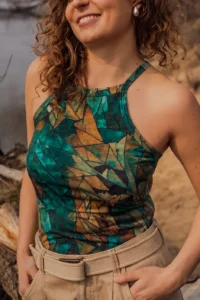 Merino tank top dámský – green gorpcore (135 g)