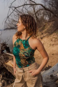 Merino tank top dámský – green gorpcore (135 g)