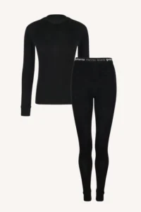 Dámské merino termoprádlo set (tričko + legíny) – černá (180 g)