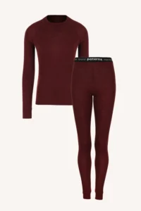 Dámské merino termoprádlo set (tričko + legíny) – bordo (180 g)