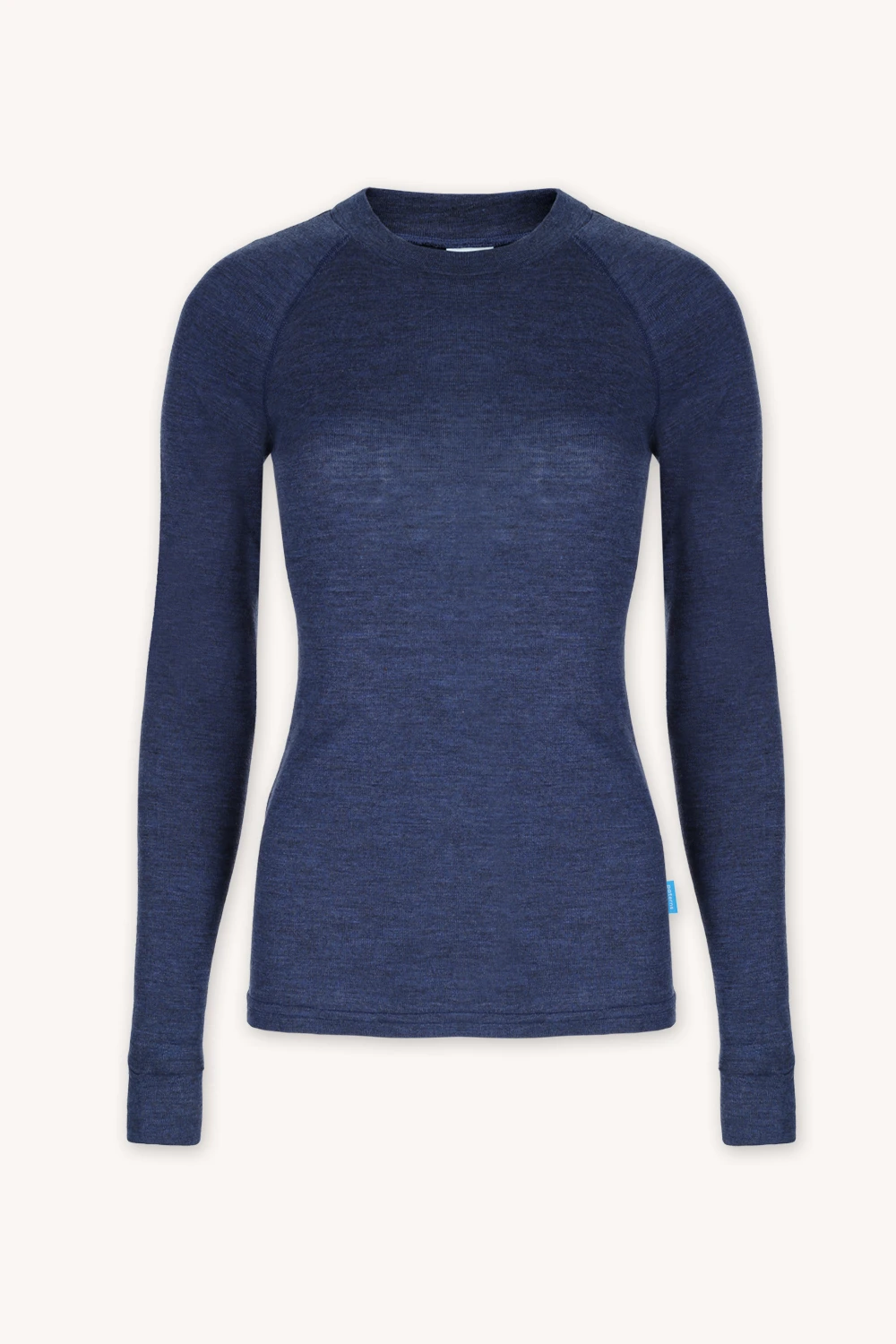 Merino termoprádlo top s dlouhým rukávem a stojáčkem dámské – denim (180 g) - L