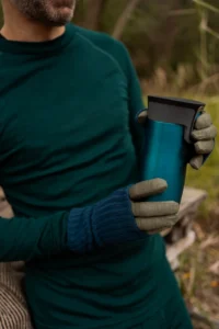 Merino mitenky – petrol