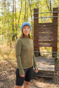 Merino mikina sportovní dámská – olivová (250 g)