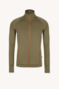 Merino mikina sportovní pánská – olivová (250 g)
