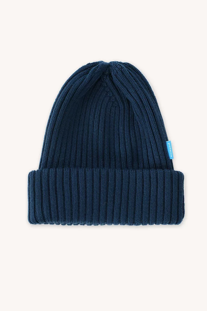 Merino čepice žebrovaná – petrol