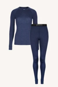 Dámské merino termoprádlo set (tričko + legíny) – denim (180 g)