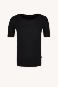 Merino SKIN spodní triko s krátkým rukávem a výstřihem do U pánské – černé (135 g)