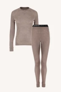 Dámské merino termoprádlo set (tričko + legíny) – béžová (180 g)