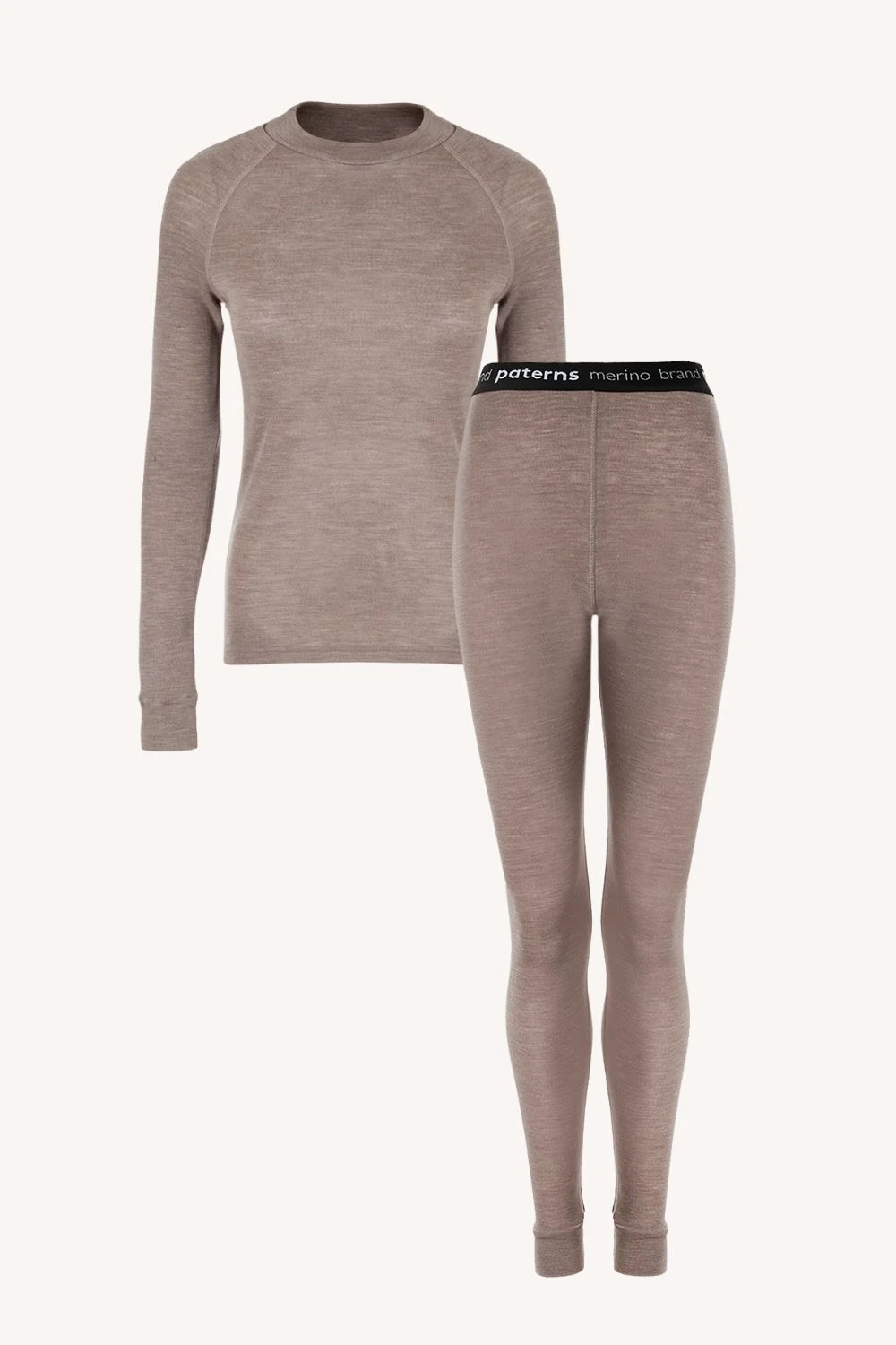 Dámské merino termoprádlo set (tričko + legíny) – béžová (180 g)