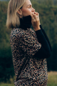 Merino tričko s krátkým rukávem dámské – leopard (135 g)