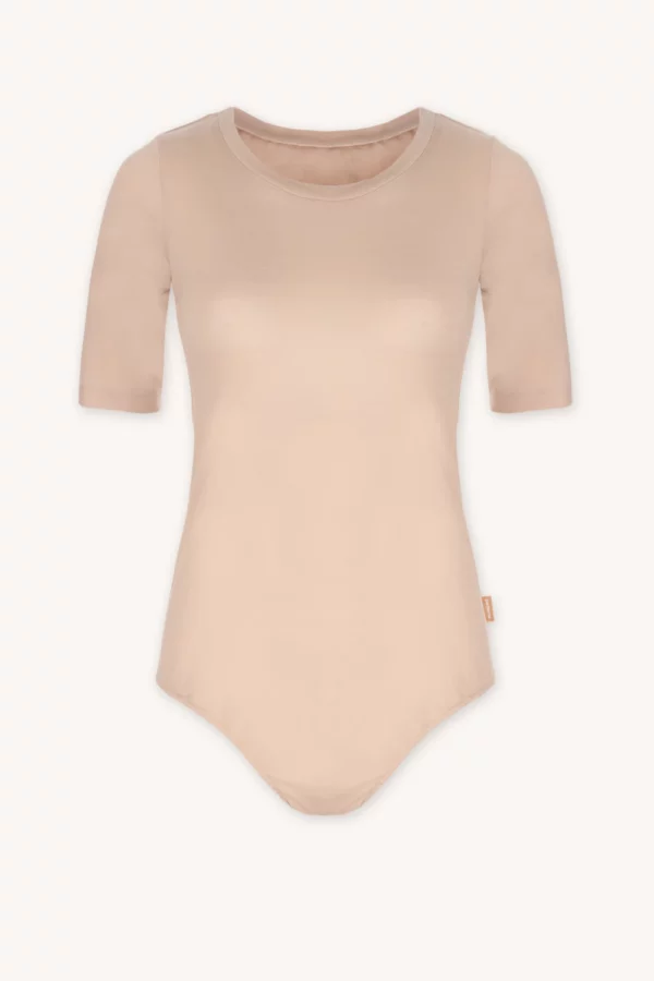Merino SKIN body s krátkým rukávem s výstřihem do U dámské – tělové (135 g)