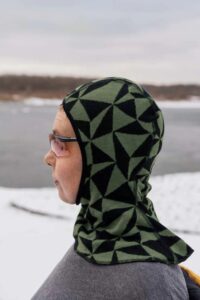 Merino funkční kukla – olivové trojúhelníky