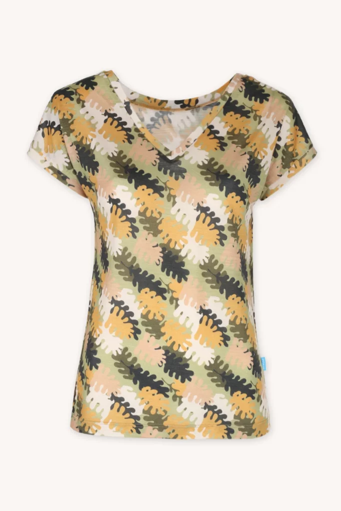 Merino tričko s výstřihem do V dámské – oakie dokie (135 g)