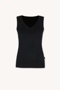 Merino SKIN tílko s výstřihem do V dámské – černá (135 g)