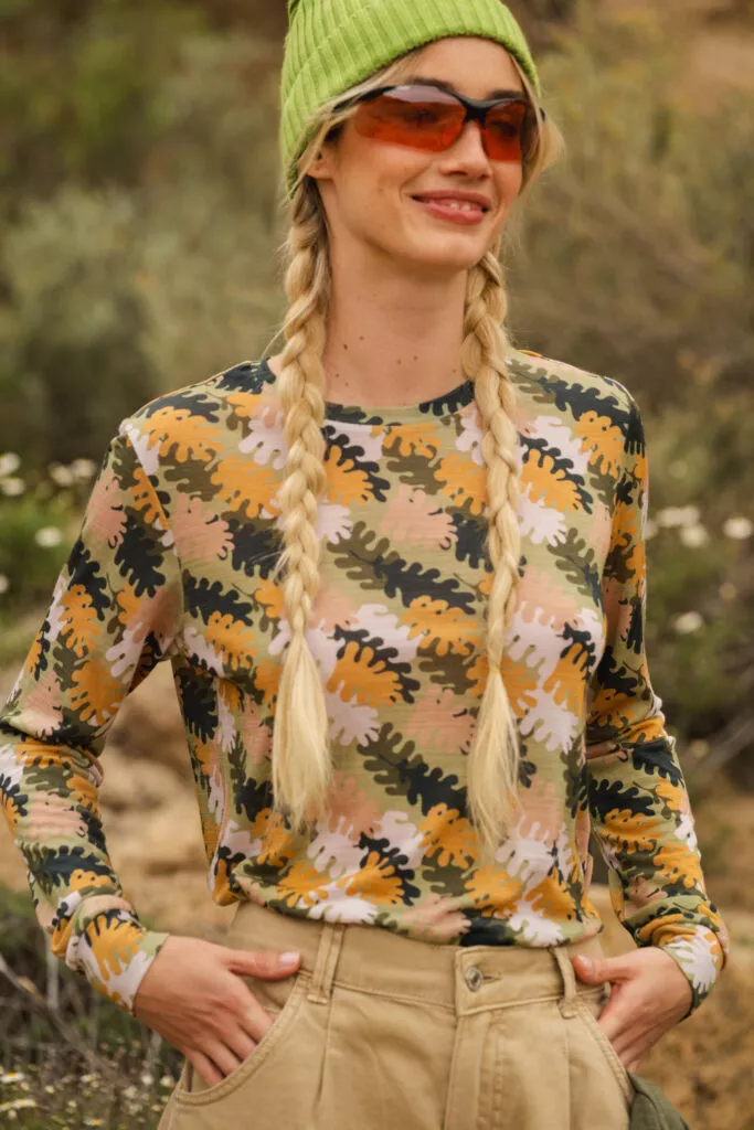 Merino tričko s dlouhým rukávem dámské – oakie dokie (135 g)