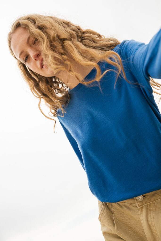 Merino tričko s dlouhým rukávem dámské – kobaltové (135 g)