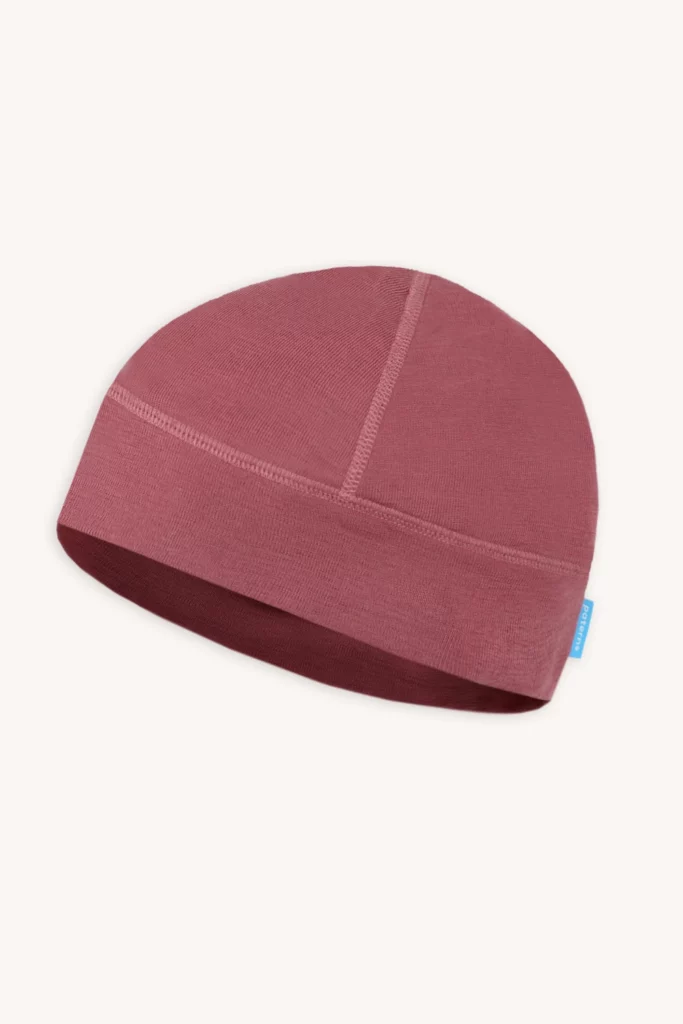 Merino cyklo čepice pod helmu – starorůžová (180 g)