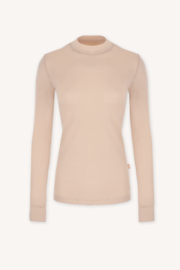 Merino tričko SKIN active s stojáčkem dámské – tělová (135 g)