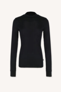 Merino tričko SKIN active s stojáčkem dámské – černá (135 g)
