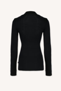 Merino tričko SKIN active s stojáčkem dámské – černá (135 g)
