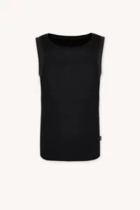 Merino tílko SKIN s výstřihem do U pánské – černá (135 g)