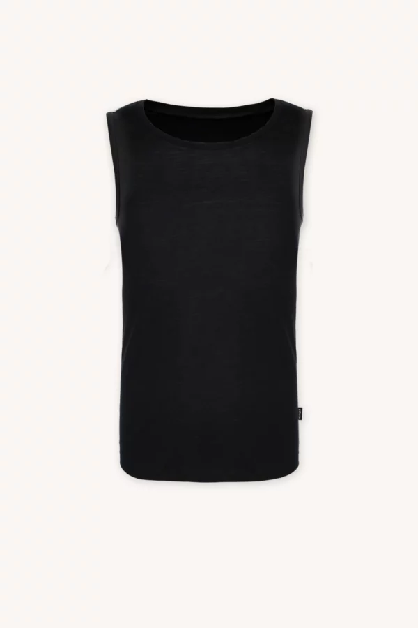 Merino tílko SKIN s výstřihem do U pánské – černá (135 g)