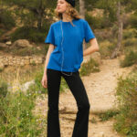 Merino tričko s krátkým rukávem dámské – kobaltová (135 g)