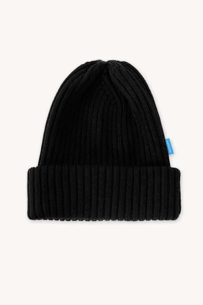 Zestaw czapka, komin i mitenki z wełny merino czarny