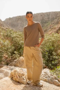 Merino tričko s 3/4 rukávem dámské – mocha (135 g)