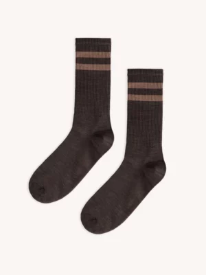 Merino ponožky trekingové – hnědá