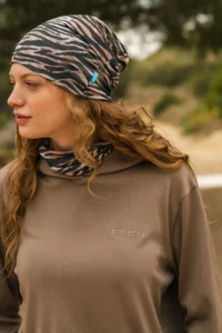 Merino čepice tenká – zebra (135 g)