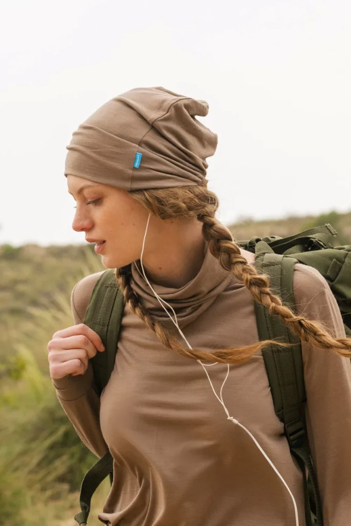 Komin chusta z wełny merino mocha