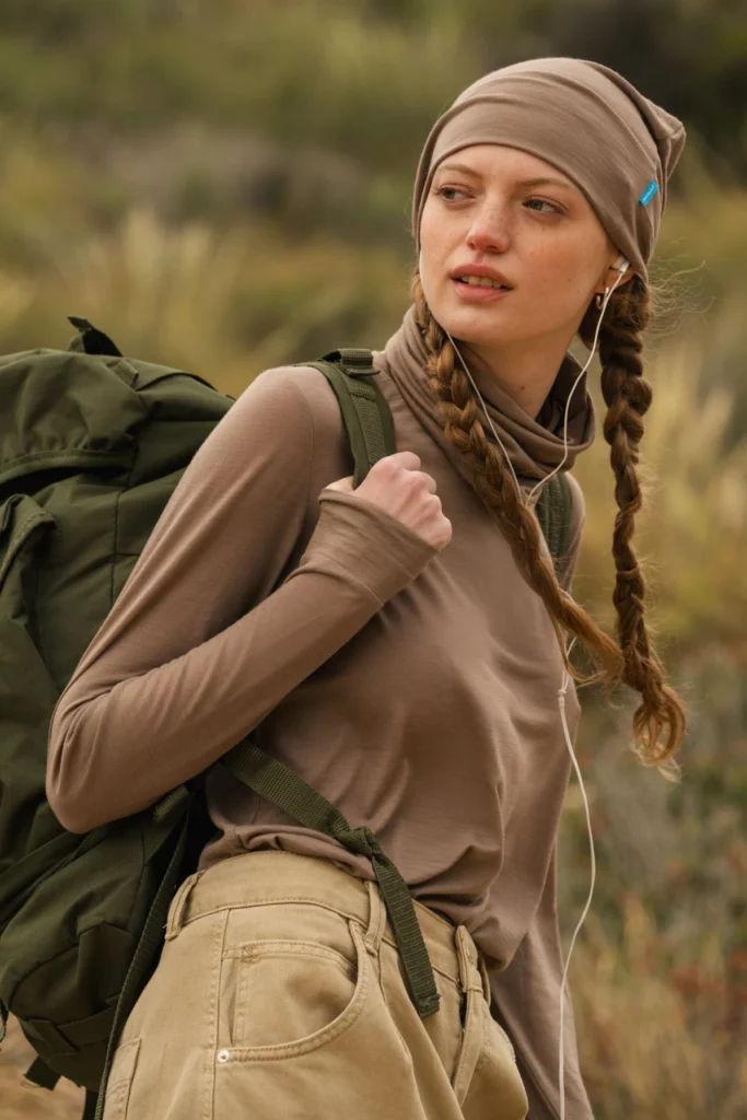 Komin chusta z wełny merino mocha