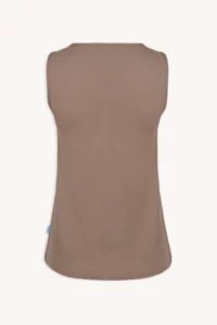Top z wełny merino flare damski mocha