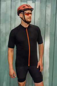 Merino cyklistický dres s krátkým rukávem pánský – černý (150 g)