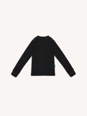 Merino termoprádlo top s dlouhým rukávem dětské – tmavě šedá (180 g)