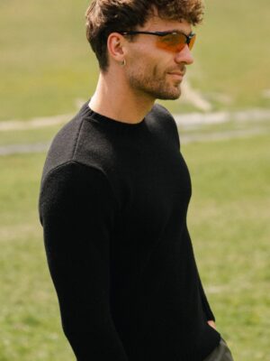 Merino svetr pánský s vlasem – černý
