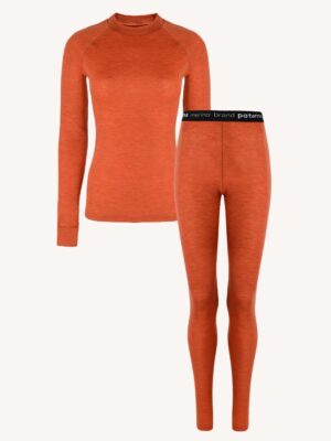 Dámské merino termoprádlo set (triko + legíny) – oranžová (180 g)